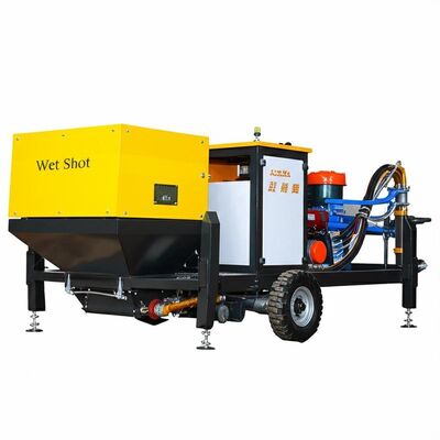Ondergrondse Shotcrete Machine met 30 Meter Spuitafstand Compact 3660x1450x1750mm en 12 Maanden Garantie